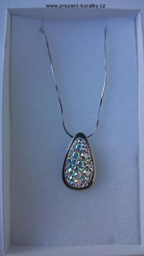 SWAROVSKI stříbrný náhrdelník - bílý