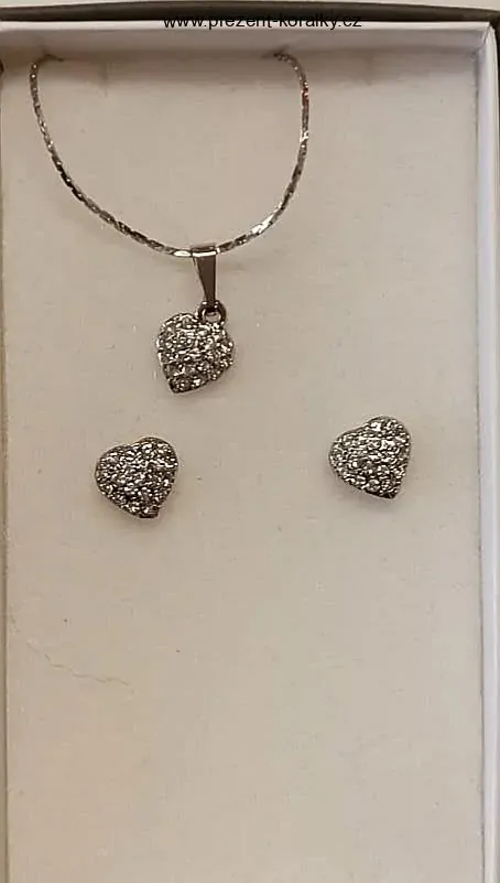 Swarovski souprava srdíčka s kamínky