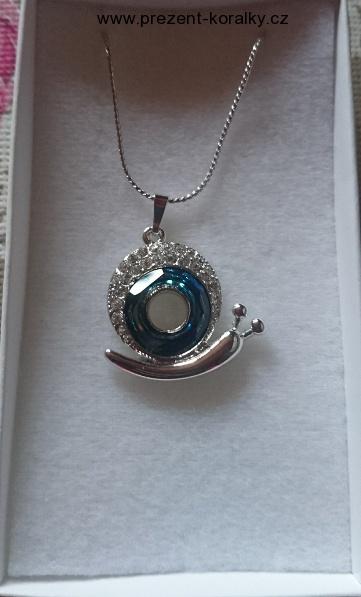 Náhrdelník s přívěskem šneka -rhodium