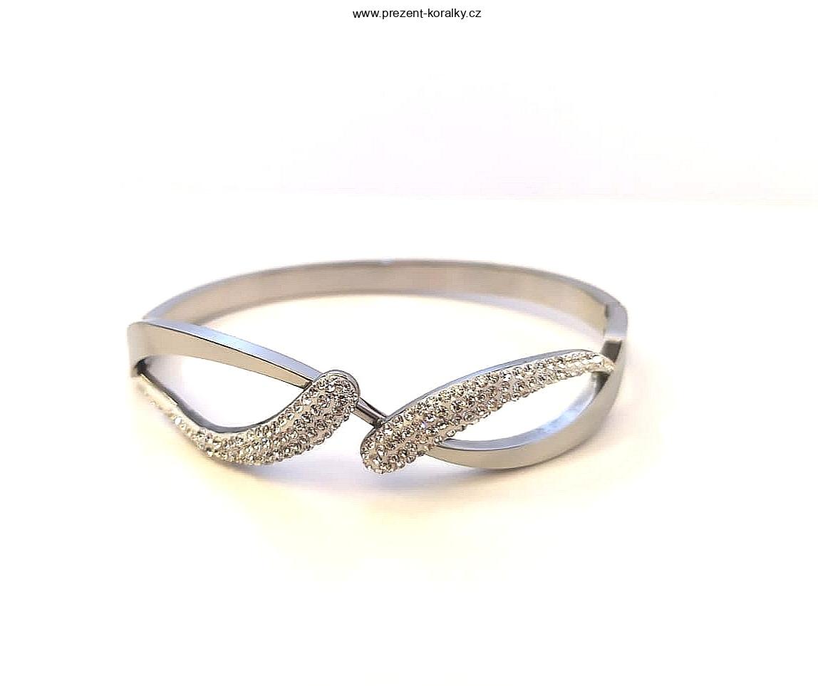Náramek chirurgická ocel s kamínky Swarovski