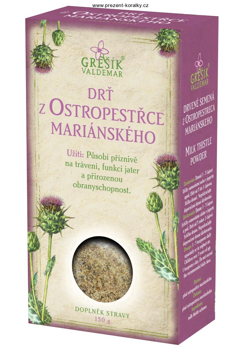 Drť z ostropestřce mariánského grešík