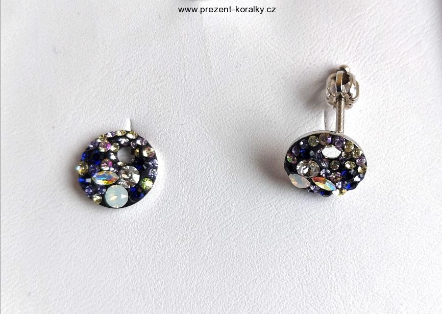 Stříbrné náušnice- SWAROVSKI Ag925 na šroubek