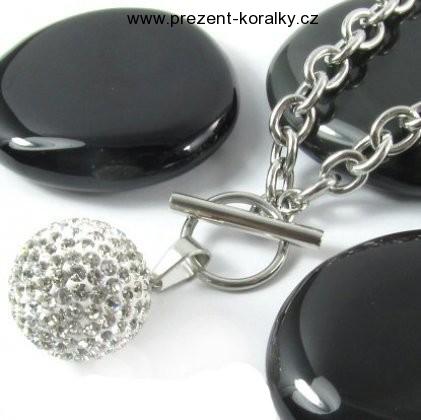 Náhrdelník chirurgická ocel kulička Swarovski