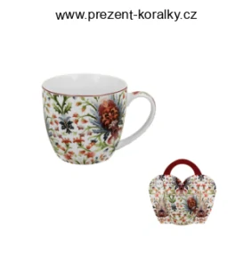 Porcelánový hrnek s motivem květin