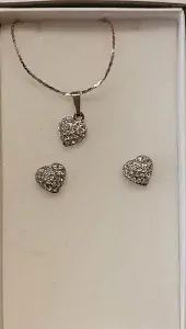 Swarovski souprava srdíčka s kamínky