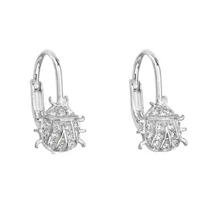 Stříbrné náušnice pro děti - beruška 