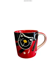 Hrnek s kočkou červený 400 ml