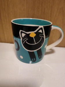 Hrnek s kočičkou modrý 400 ml