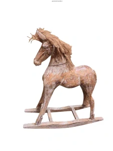 Dřevěný houpací koník hnědý 46 cm