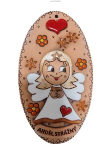 Keramická destička na zeď "ANDĚL STRÁŽNÝ"