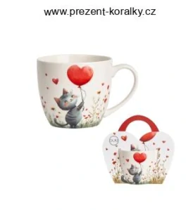 Porcelánový hrnek s kočičkou