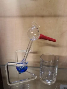 Skleněný čáp - modrý 20cm (certifikovaný, zdravotně nezávadný)